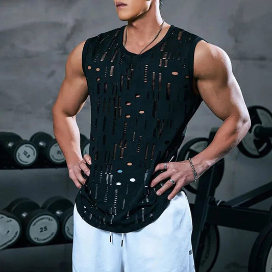 Men's Breathable Mesh Tank Top for Fitness