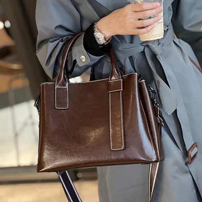 2024 Trendy Vintage Leather Tote Handbags