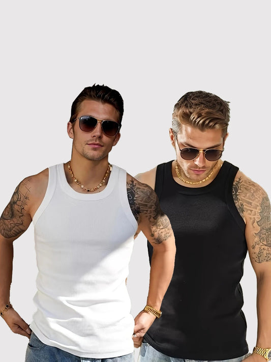 Men's Ribbed Tank Top - Breathable Comfort