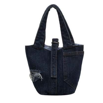 2023 Small Denim Bucket Bag for Women
