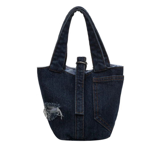 2023 Small Denim Bucket Bag for Women
