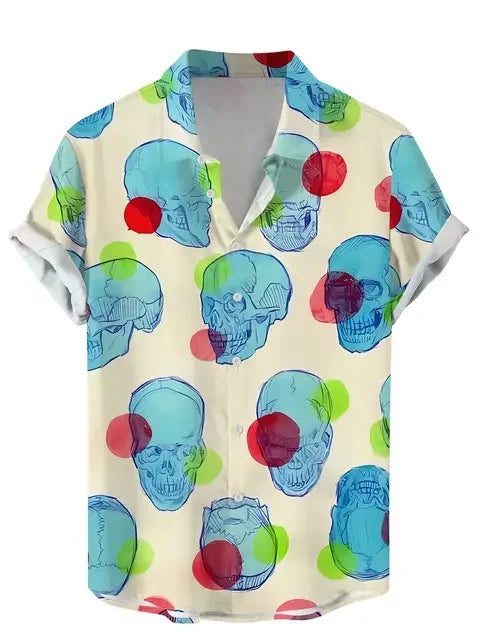 Funny Vintage Skull Floral Hawaiian Shirt