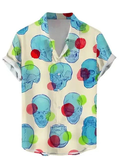 Funny Vintage Skull Floral Hawaiian Shirt