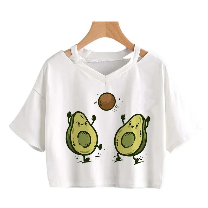 2024 Y2K Women's Cropped T-Shirt - Funny Graphic