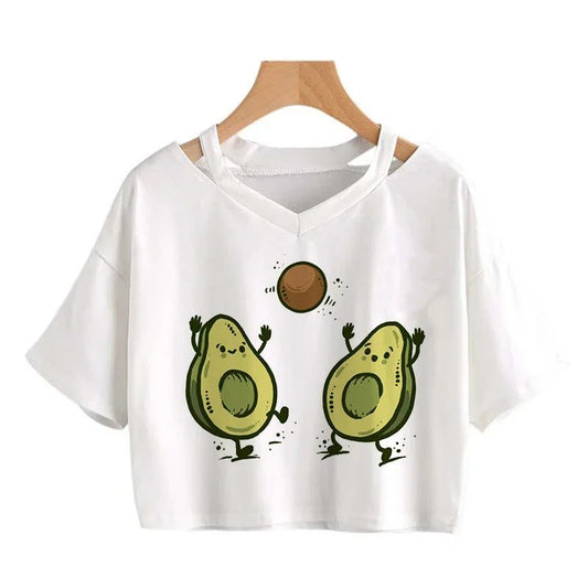 2024 Y2K Women's Cropped T-Shirt - Funny Graphic