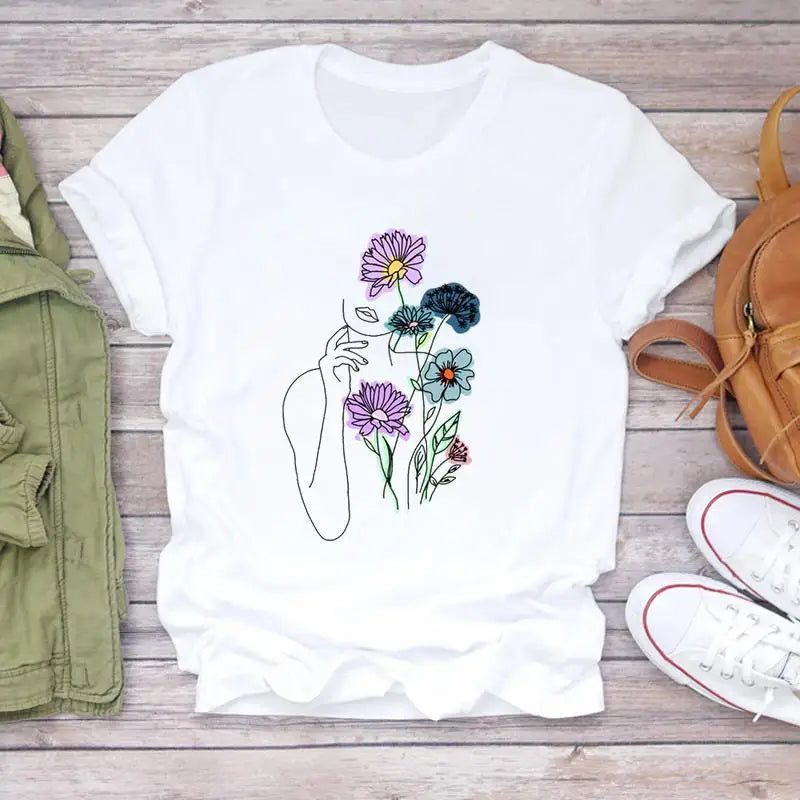 Floral Print Oversized T-Shirt for Women