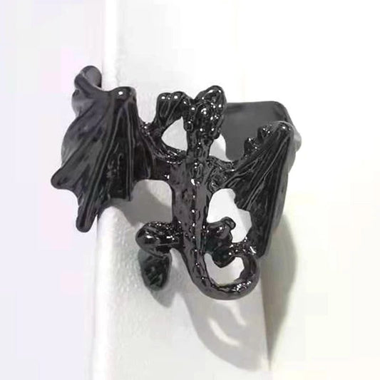 Vintage Gothic Dragon Bat Rings for Women