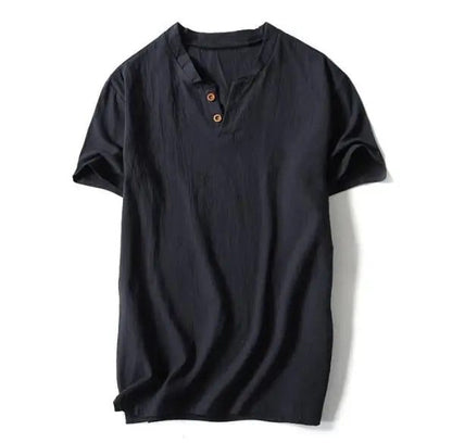 Plus Size Linen Short Sleeve Shirts for Men