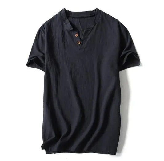 Plus Size Linen Short Sleeve Shirts for Men