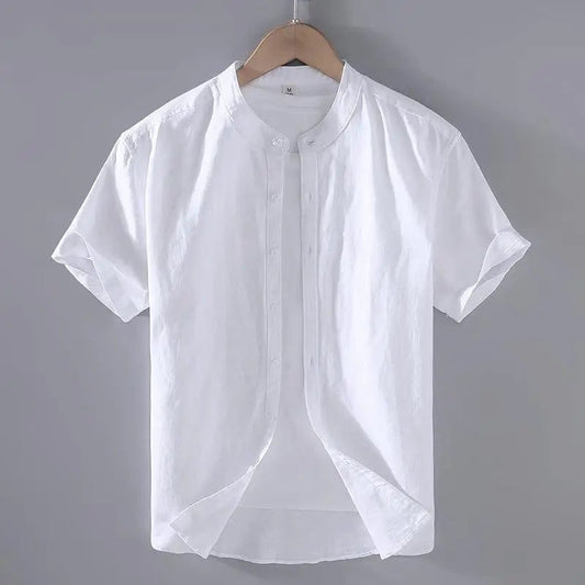 Men's Cotton Linen Short-Sleeved Summer Shirts