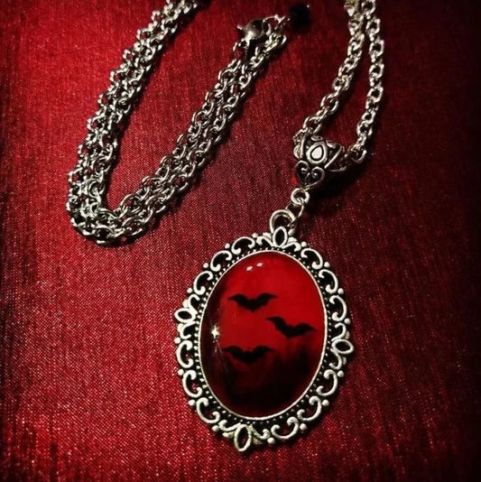 Gothic Blood Red Quartz Vintage Choker Necklace