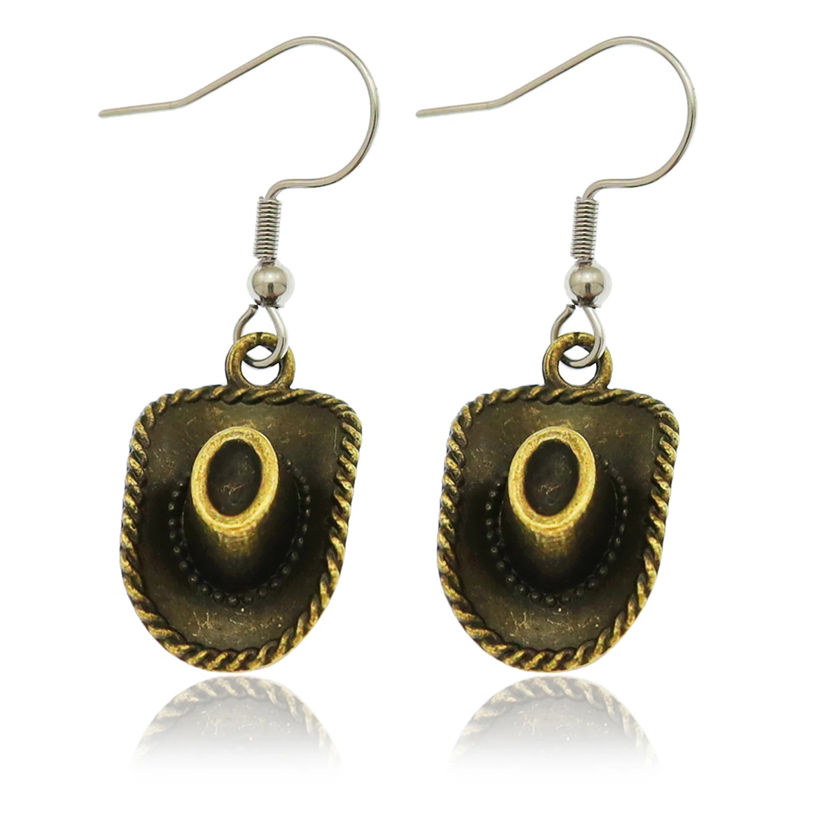 Vintage Cowboy Hat Dangle Earrings for Women