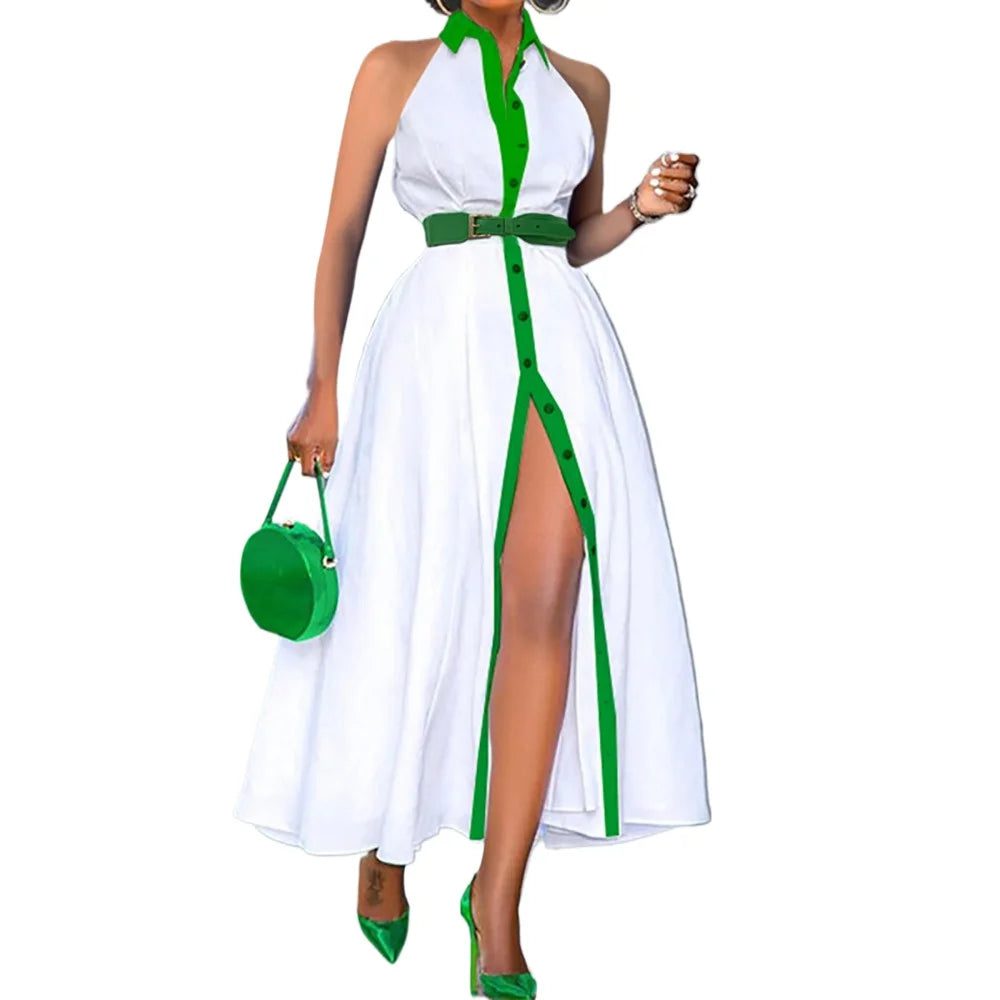 2024 Women's Sleeveless A-Line Dress Shirts