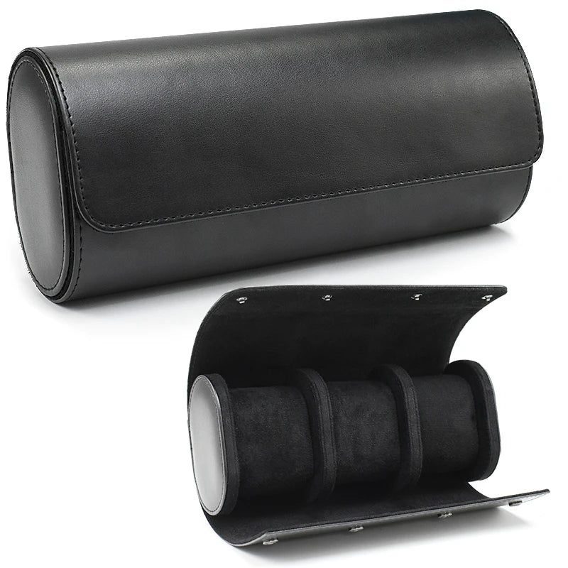Luxury Leather Watch Roll Travel Case Pouch