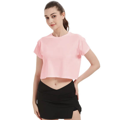 2024 Cropped T-Shirt Women’s Summer Yoga Running Top