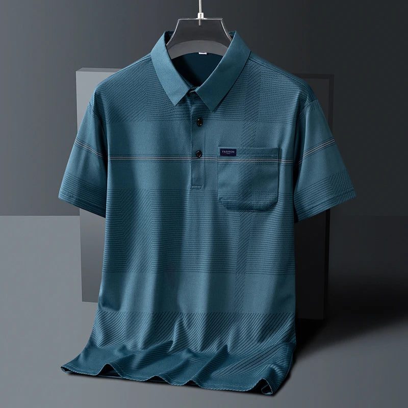 Men's Striped Short Sleeve Pocket T-Shirt