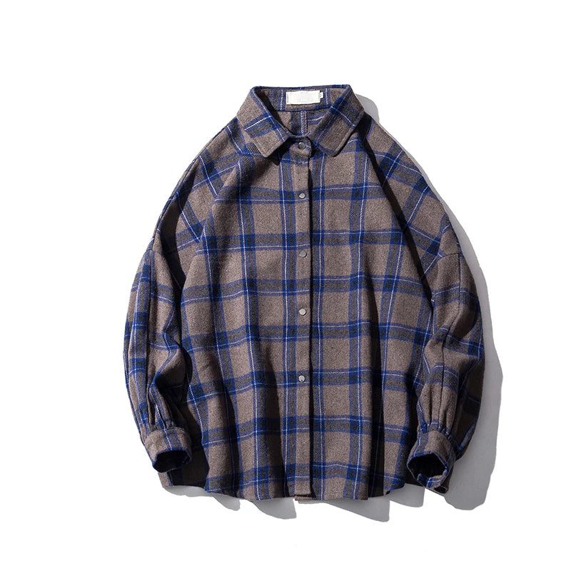 2023 Vintage Oversized Plaid Flannel Shirt