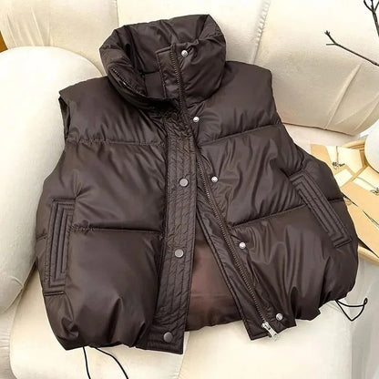 Women’s Warm Sleeveless Puffer Vest Jacket