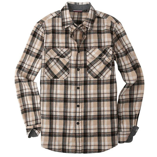 Men's Casual Long Sleeve Plaid Flannel Shirt