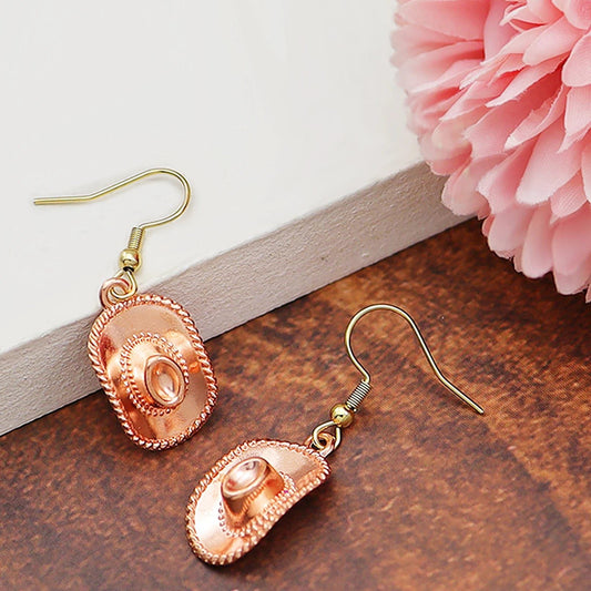 Vintage Cowboy Hat Dangle Earrings for Women
