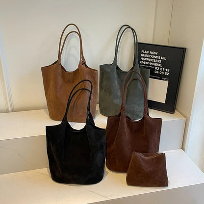 2024 Suede Shoulder Bags: Versatile High-Capacity Tote