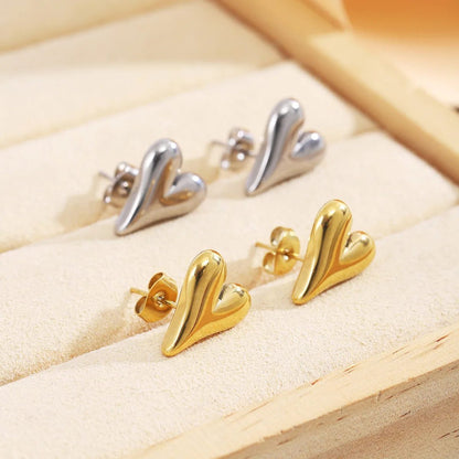 Chic Waterproof Heart Shaped Stud Earrings