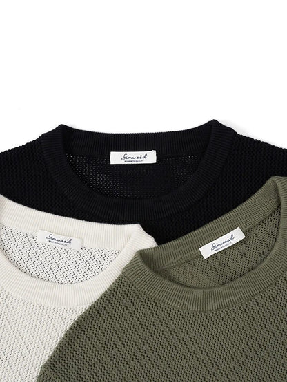 Breathable Plus Size Men's Knitted T-Shirts