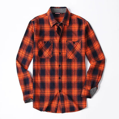 Men's Casual Long Sleeve Plaid Flannel Shirt