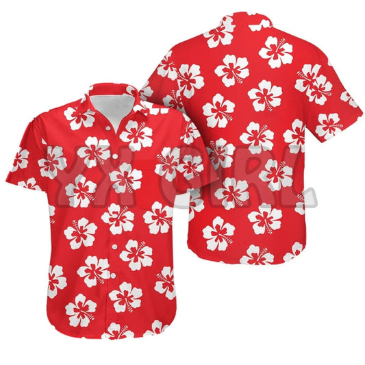 Men's 3D Floral Hawaiian Shirt Slim Fit