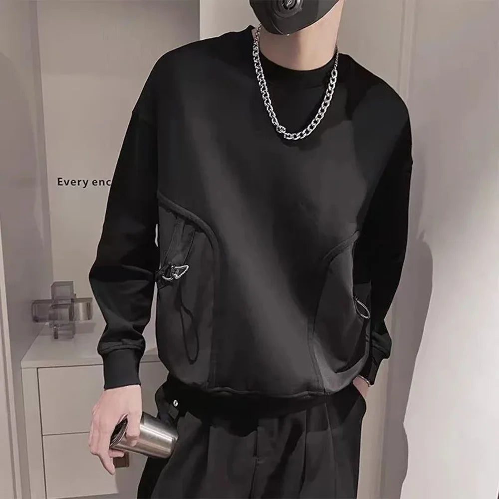 Trendy Y2K Men's Long Sleeve Pocket T-Shirt