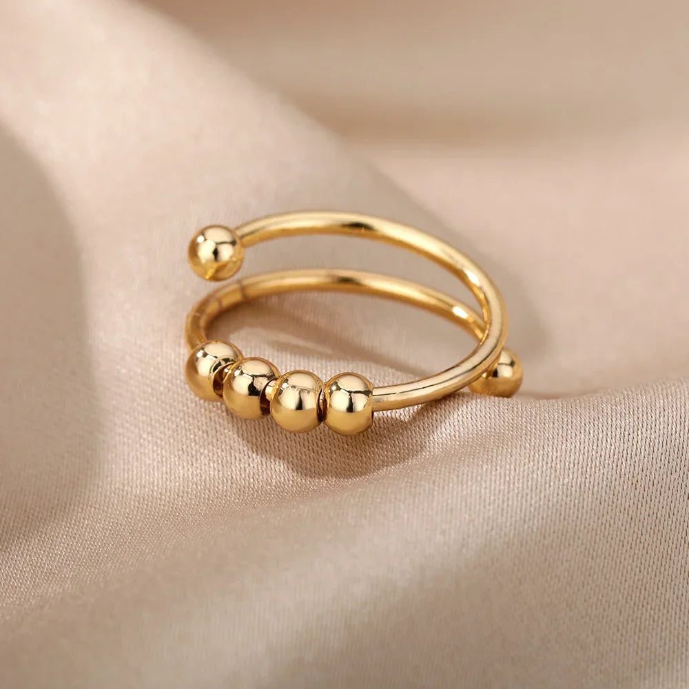 Waterproof Aesthetic Heart Gold Wedding Ring