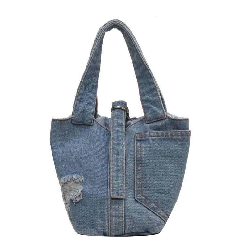 2023 Small Denim Bucket Bag for Women