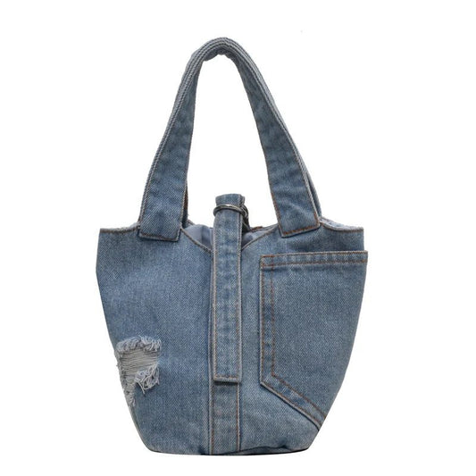 2023 Small Denim Bucket Bag for Women
