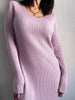 Light Blue V Neck Knitted Sweater Dress
