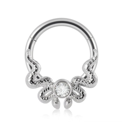 16G Surgical Steel Zircon Septum Clicker Jewelry