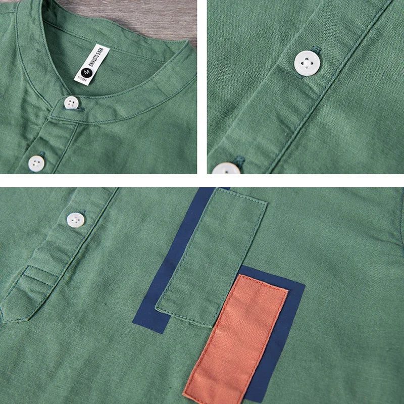 Men's Summer Linen Short Sleeve T-Shirt