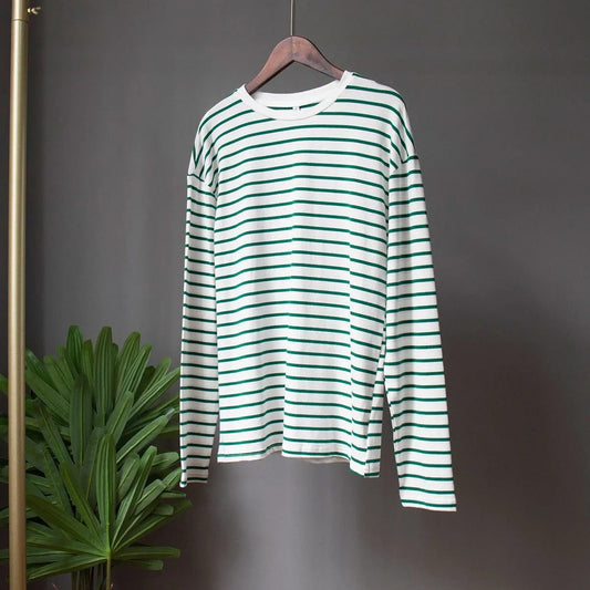 2024 Women's Oversized Striped Long Sleeve T-Shirt