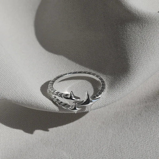 Vintage Irregular Cross Star Adjustable Couple Ring