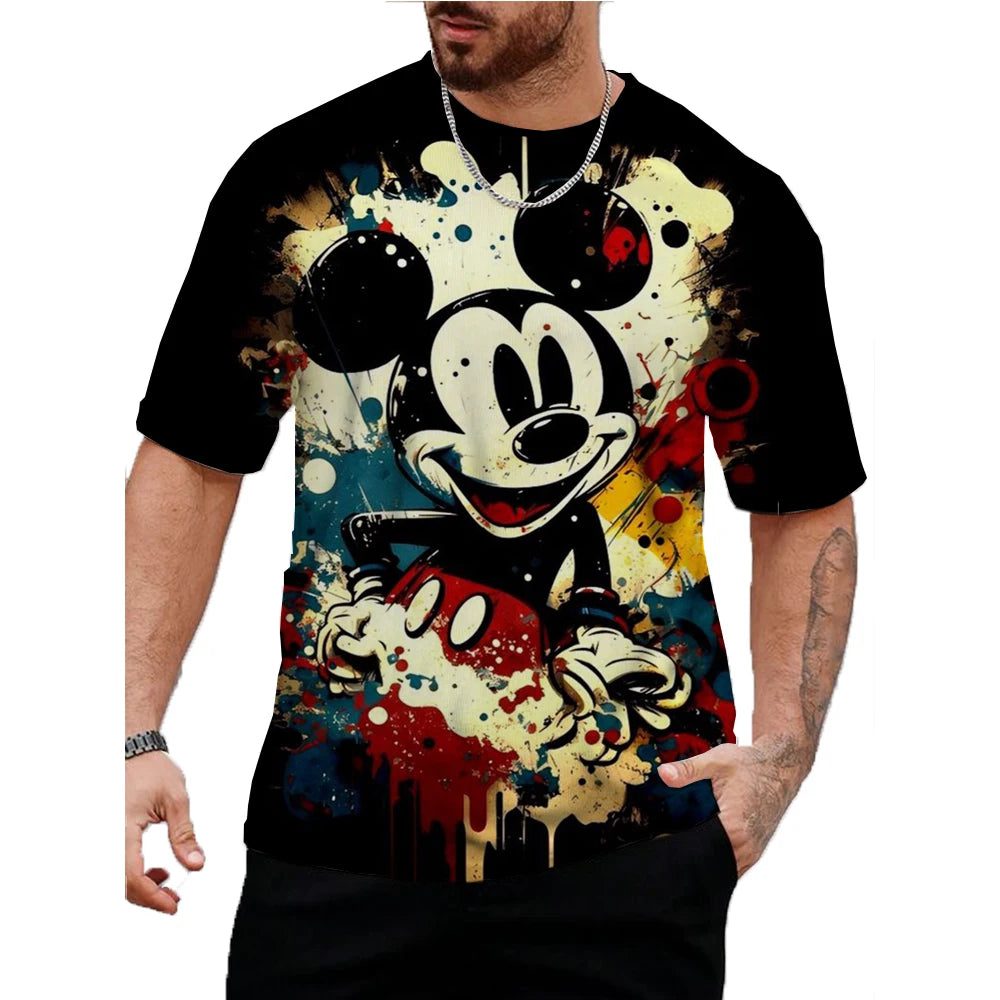 Men's Casual Mickey Mouse Cartoon T-Shirt