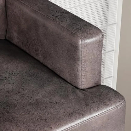 Stylish Faux Leather L-Shaped Sectional Sofa