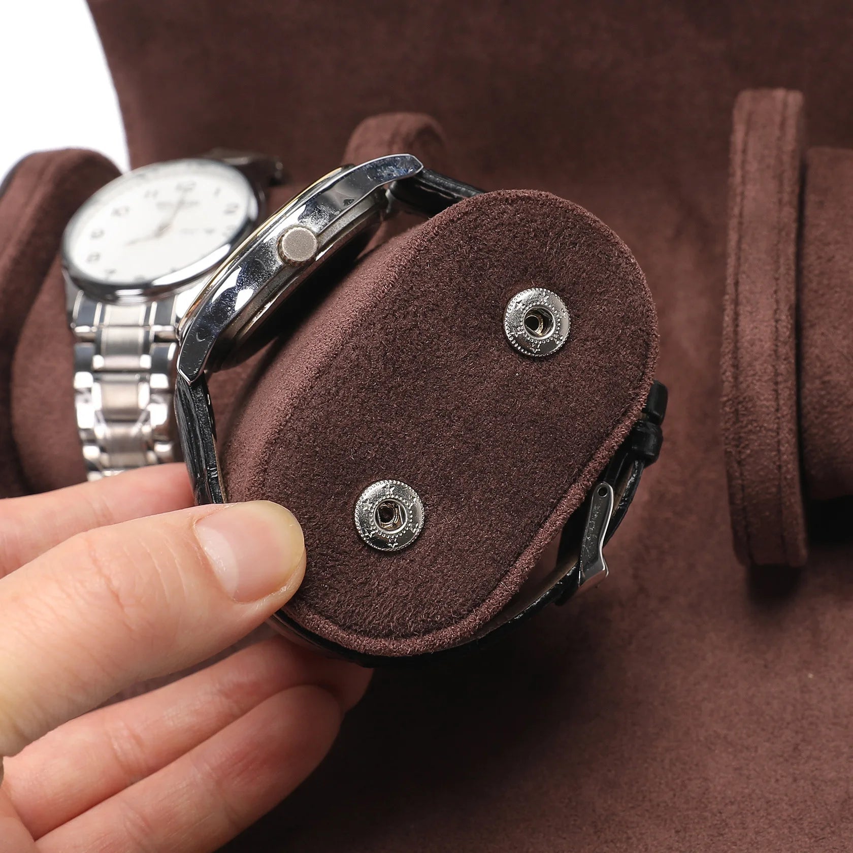 Classic Leather Watch Travel Case Organizer