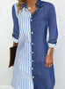 Elegant Striped Buttoned Shirt Dresses for Women