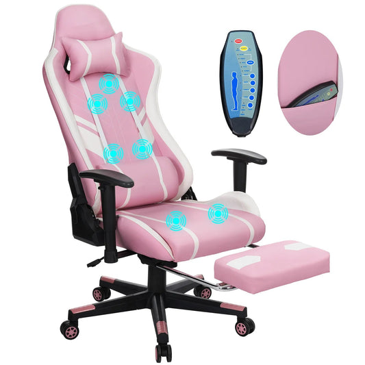 Ergonomic Gaming Chair with Adjustable Height Footrest