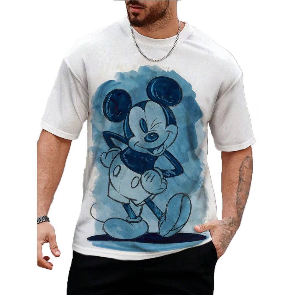 Men's Casual Mickey Mouse Cartoon T-Shirt