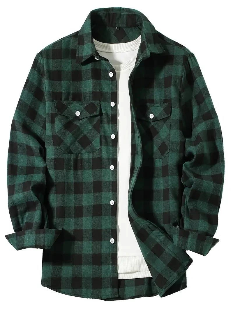 Classic Plaid Flannel Shirt for Men