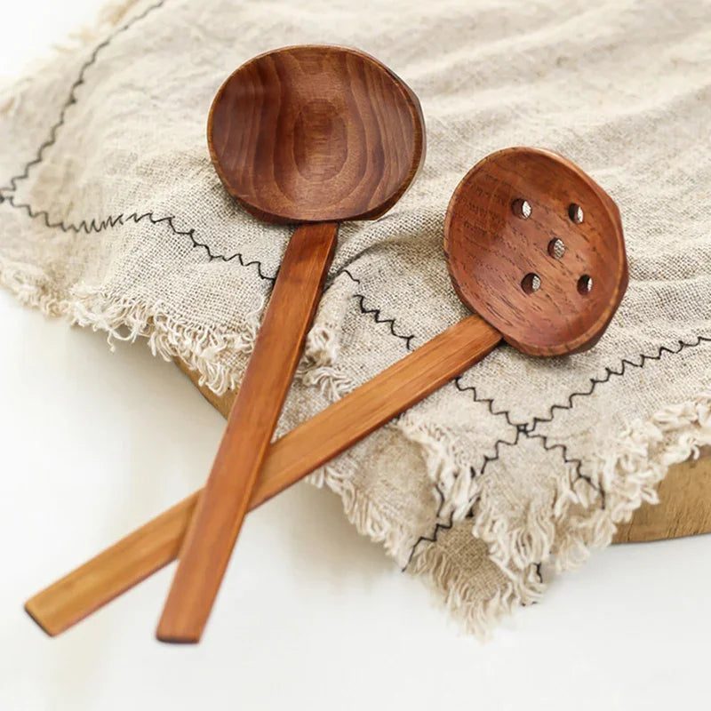 2 Wooden Soup Spoons for Kids' Meals