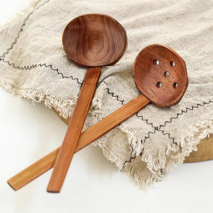 2 Wooden Soup Spoons for Kids' Meals