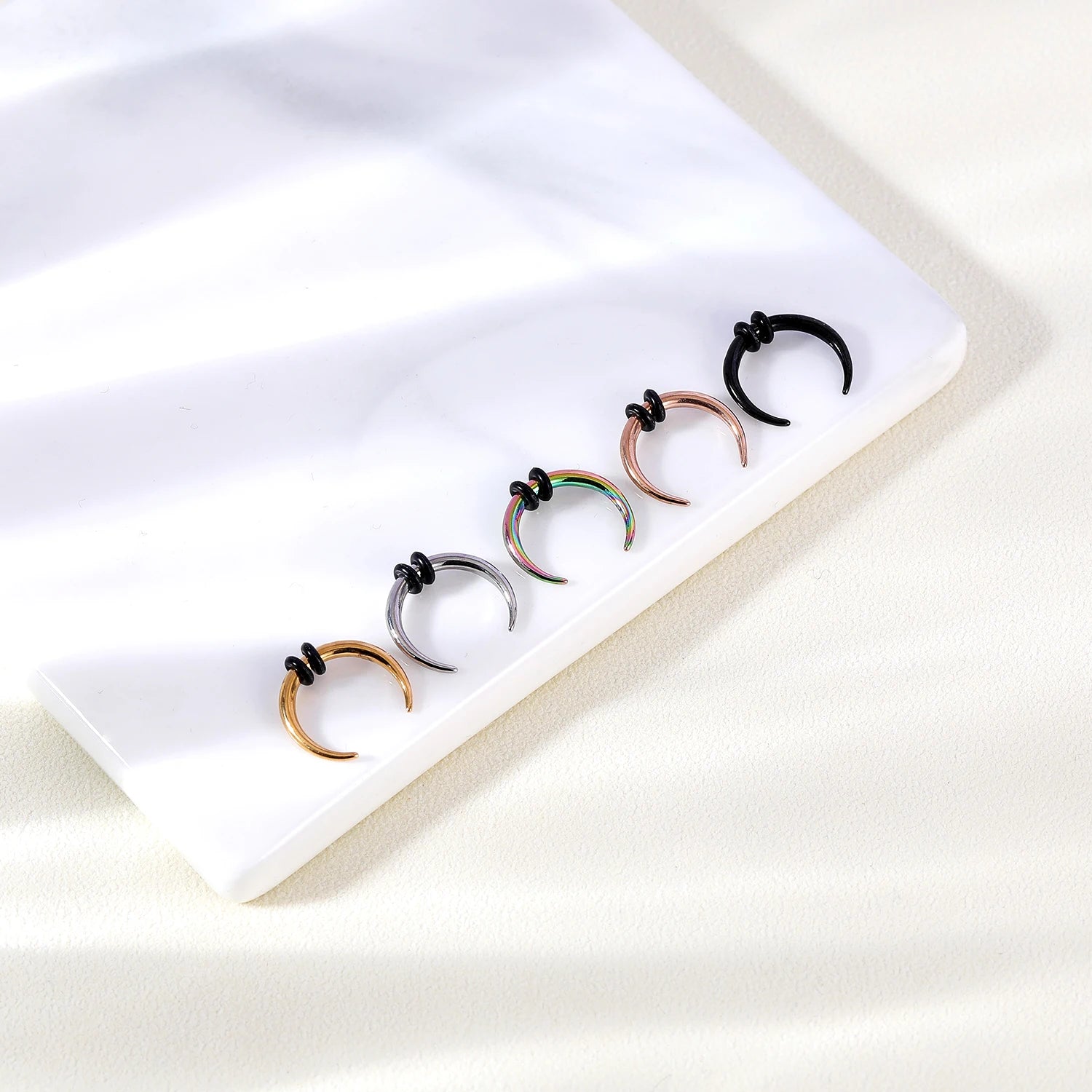 Black Stainless Steel Septum Rings for Piercing