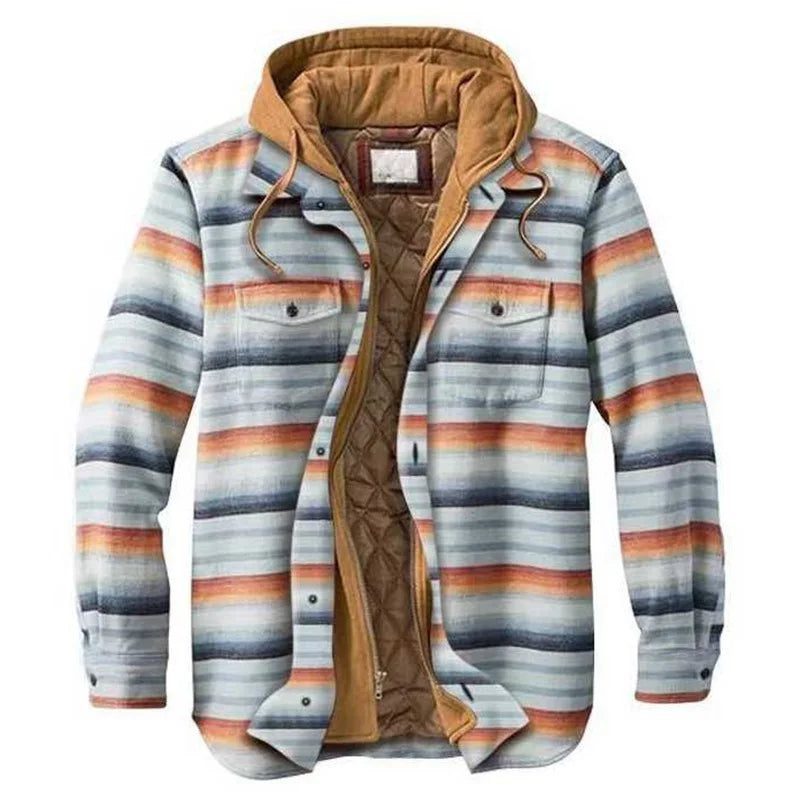 Men's Flannel Shirt Jacket with Hooded Warmth