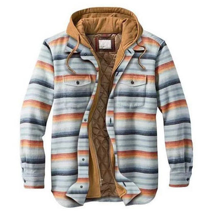 Men's Flannel Shirt Jacket with Hooded Warmth